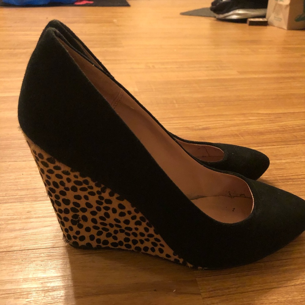 Vintage Betsey Johnson Leopard Wedge Heels!